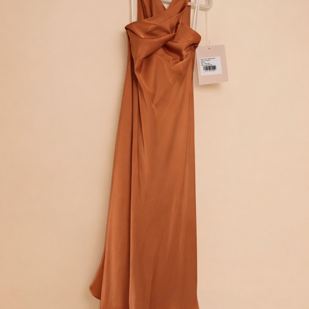 Birdy Grey Monique Dress Terracotta Matte Satin